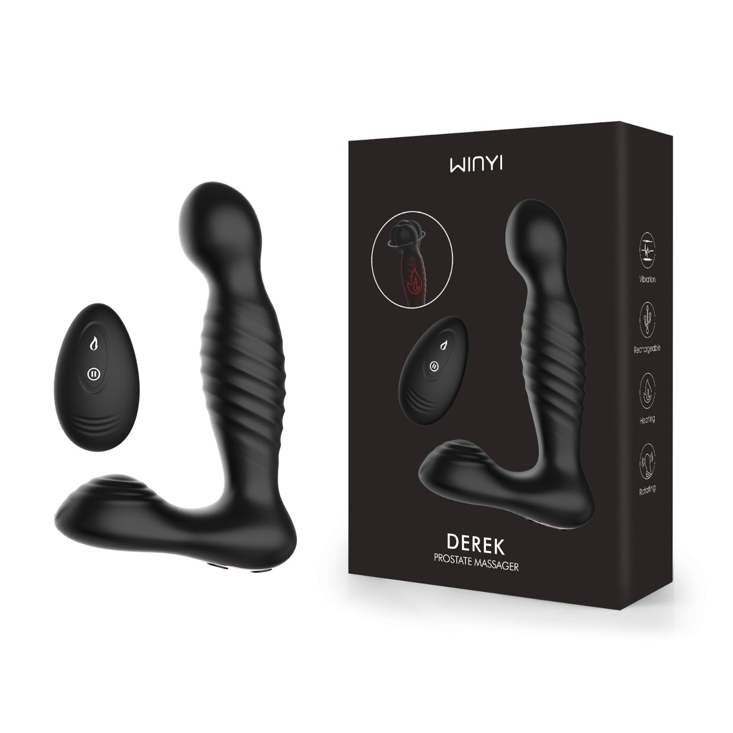 Winyi Derrick Rotating and Warming Prostate Toy with Remote