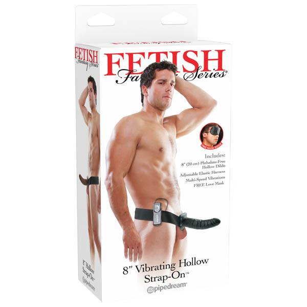 Fetish Fantasy 8" Vibrating Hollow Strap On