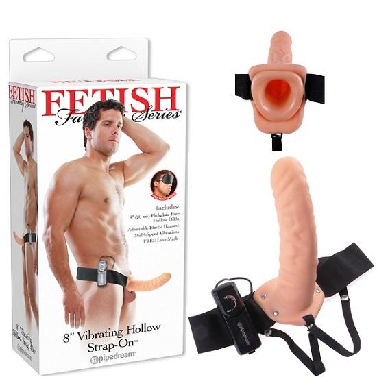 Fetish Fantasy 8" Vibrating Hollow Strap On