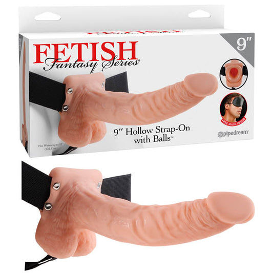 Fetish Fantasy 9" Hollow Strap On with Balls