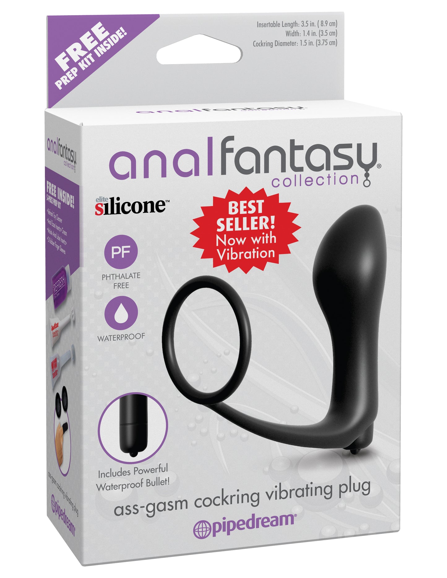 Anal Fantasy Ass-gasm Cockring Vibrating Plug