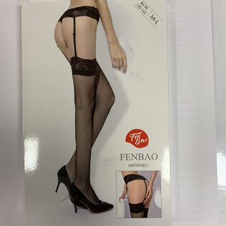 FenBao Stockings 5802 with Garter Belt Black