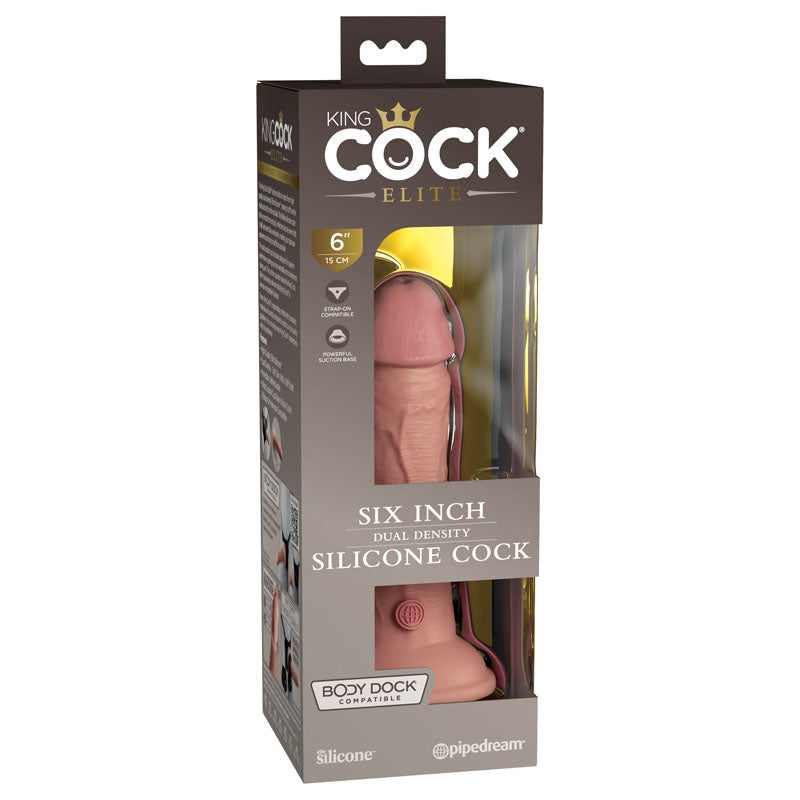King Cock Elite 6" Vibrating Dual Density Dong