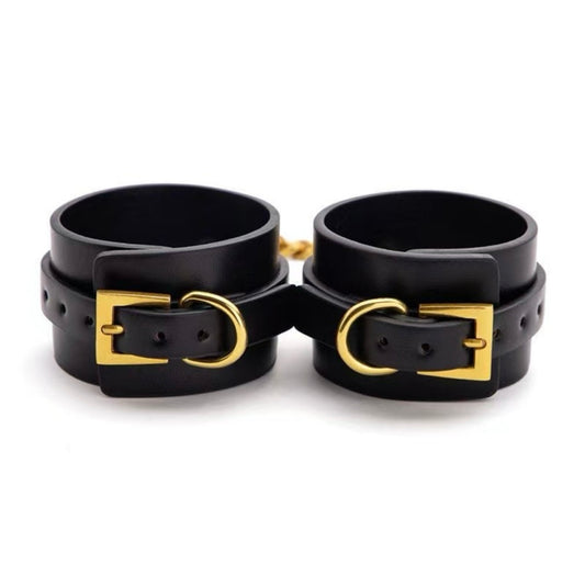 JCW Black and Gold Thick Hand Cuffs