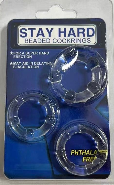 Stay Hard 3 Pack Rings Clear