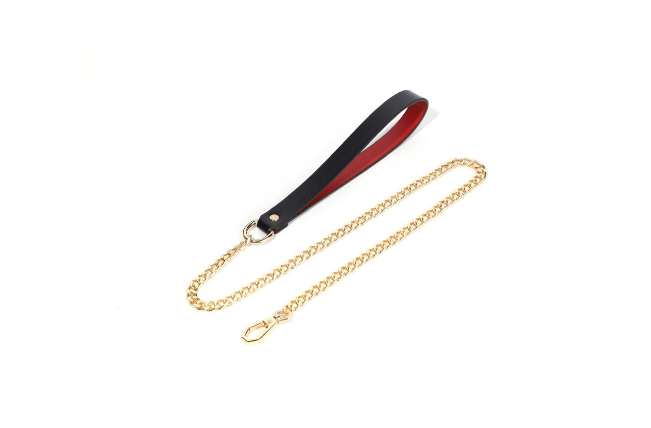 JCW Black & Red Traction Gold Chain Leash