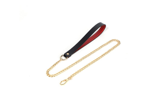 JCW Black & Red Traction Gold Chain Leash