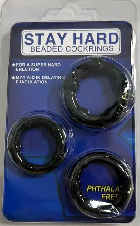 Stay Hard 3 Pack Rings Black