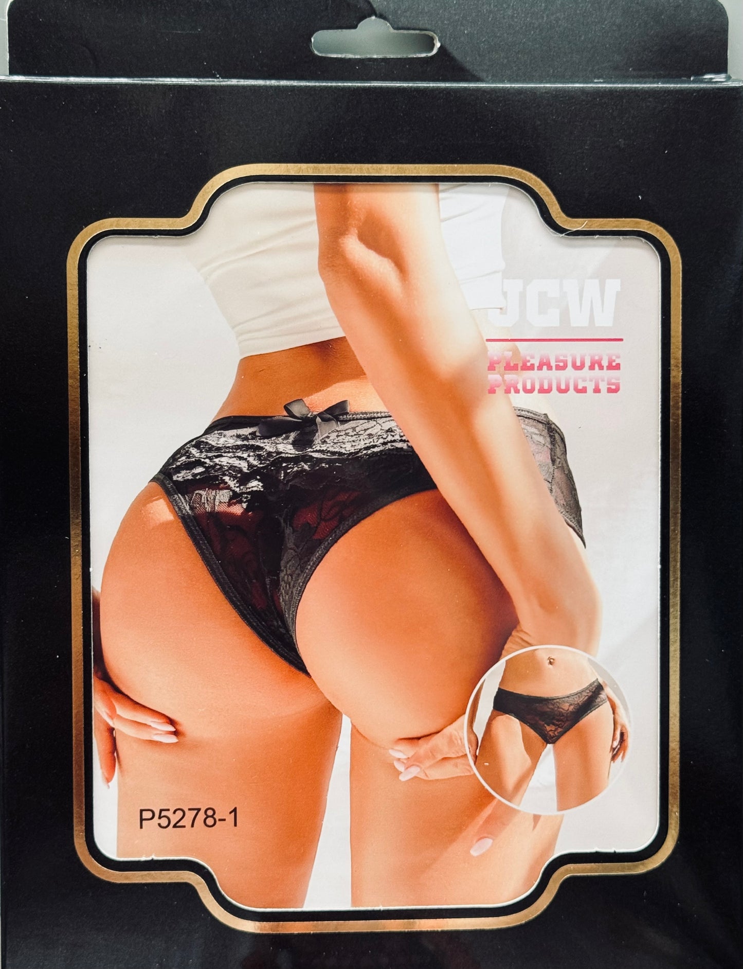 JCW Crotchless Undies Black Medium