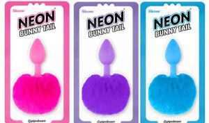 Neon Bunny Tail Butt Plug