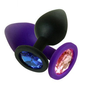 Silicone Butt Plug with Jewel Medium